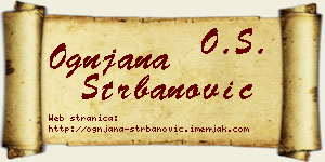 Ognjana Štrbanović vizit kartica